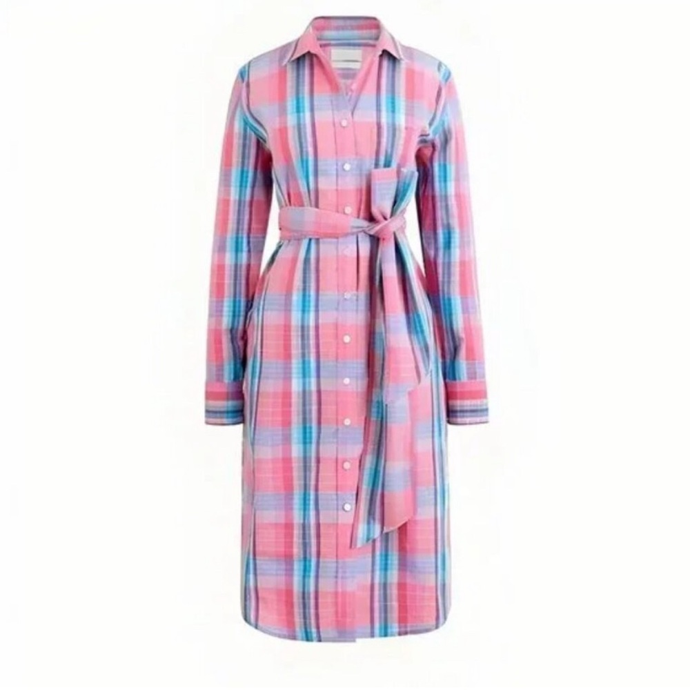 J.Crew Madras Plaid Classic Fit Shirt Dress - Picture 4 of 7
